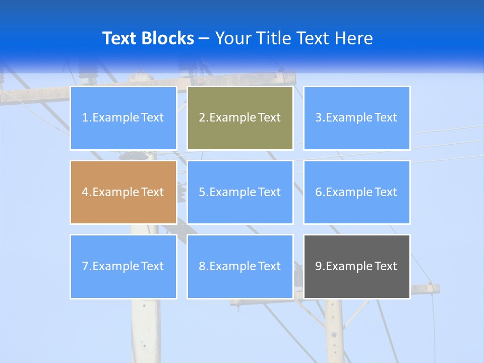 A Power Pole With Power Lines And A Blue Sky In The Background PowerPoint Template