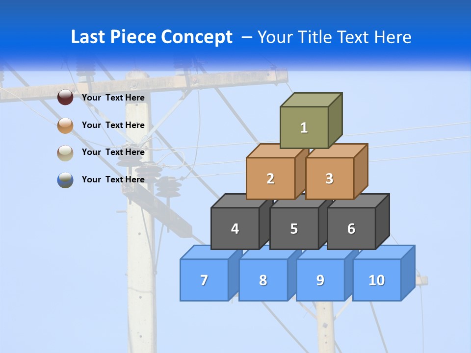 A Power Pole With Power Lines And A Blue Sky In The Background PowerPoint Template