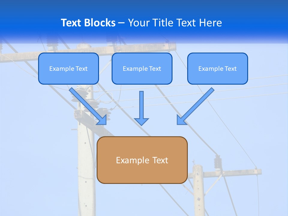 A Power Pole With Power Lines And A Blue Sky In The Background PowerPoint Template