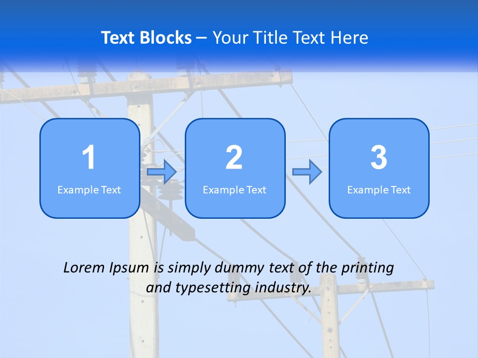 A Power Pole With Power Lines And A Blue Sky In The Background PowerPoint Template