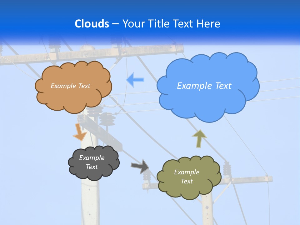 A Power Pole With Power Lines And A Blue Sky In The Background PowerPoint Template