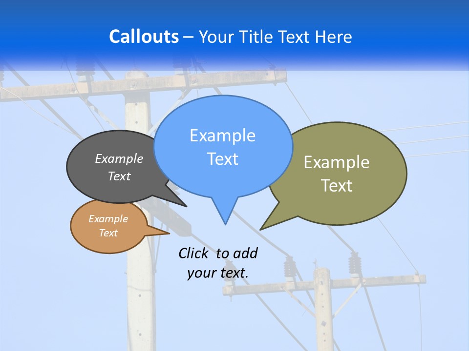 A Power Pole With Power Lines And A Blue Sky In The Background PowerPoint Template