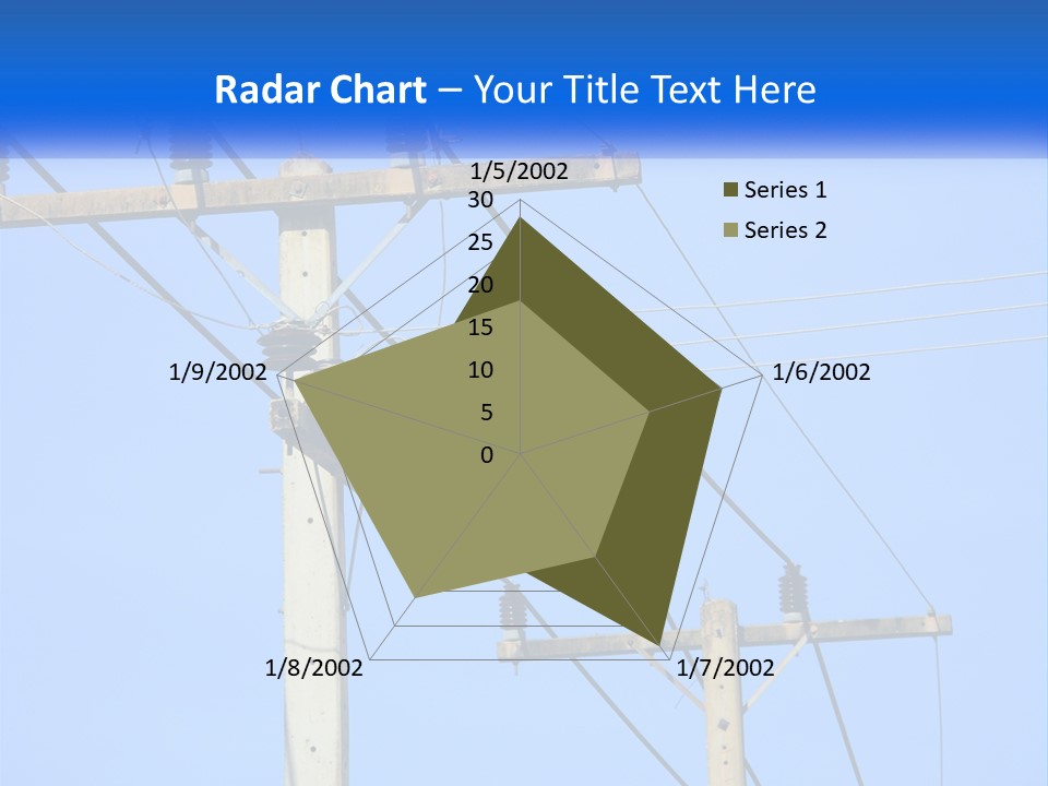 A Power Pole With Power Lines And A Blue Sky In The Background PowerPoint Template