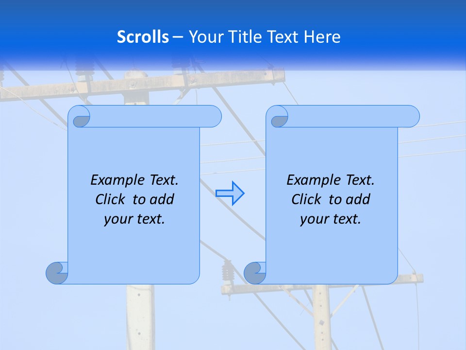 A Power Pole With Power Lines And A Blue Sky In The Background PowerPoint Template