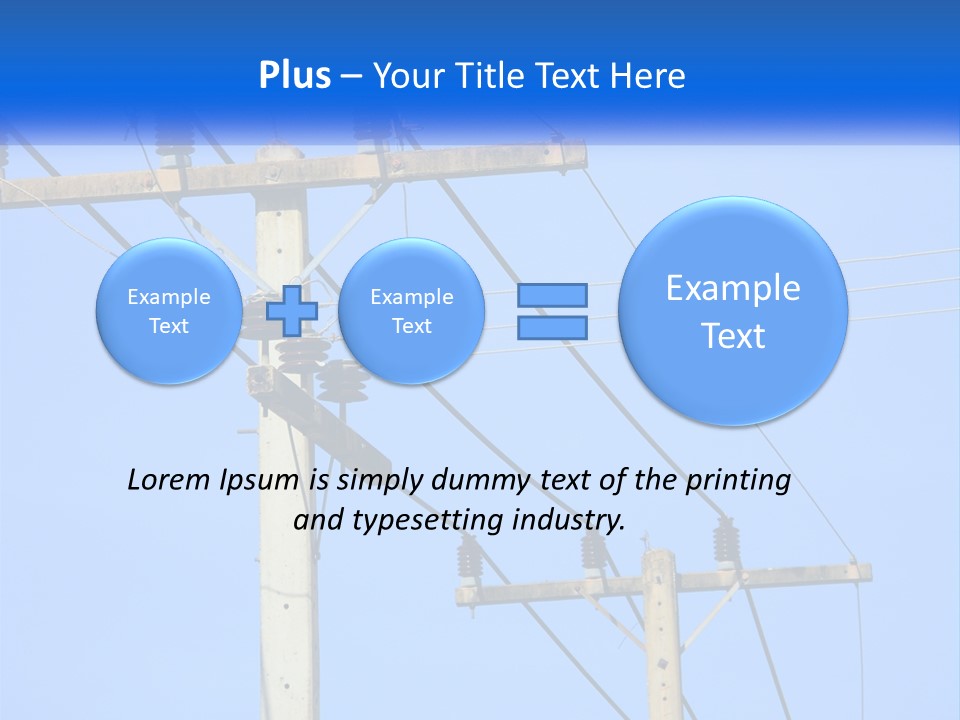 A Power Pole With Power Lines And A Blue Sky In The Background PowerPoint Template