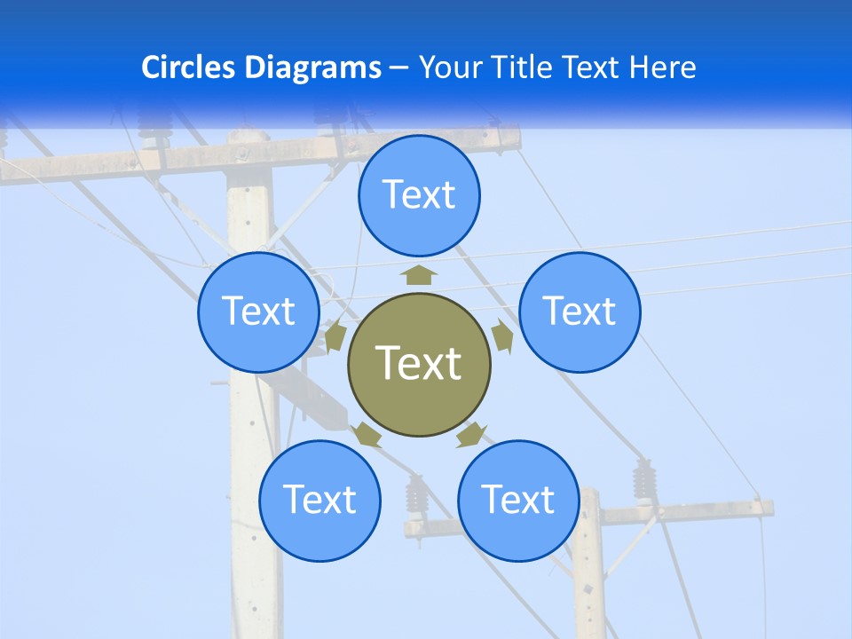 A Power Pole With Power Lines And A Blue Sky In The Background PowerPoint Template