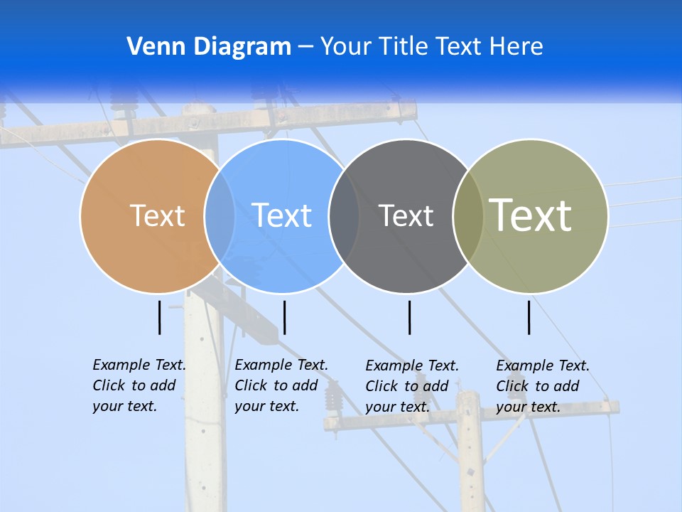 A Power Pole With Power Lines And A Blue Sky In The Background PowerPoint Template