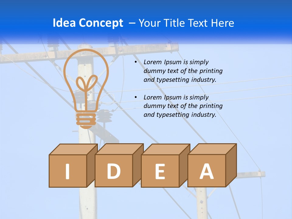 A Power Pole With Power Lines And A Blue Sky In The Background PowerPoint Template