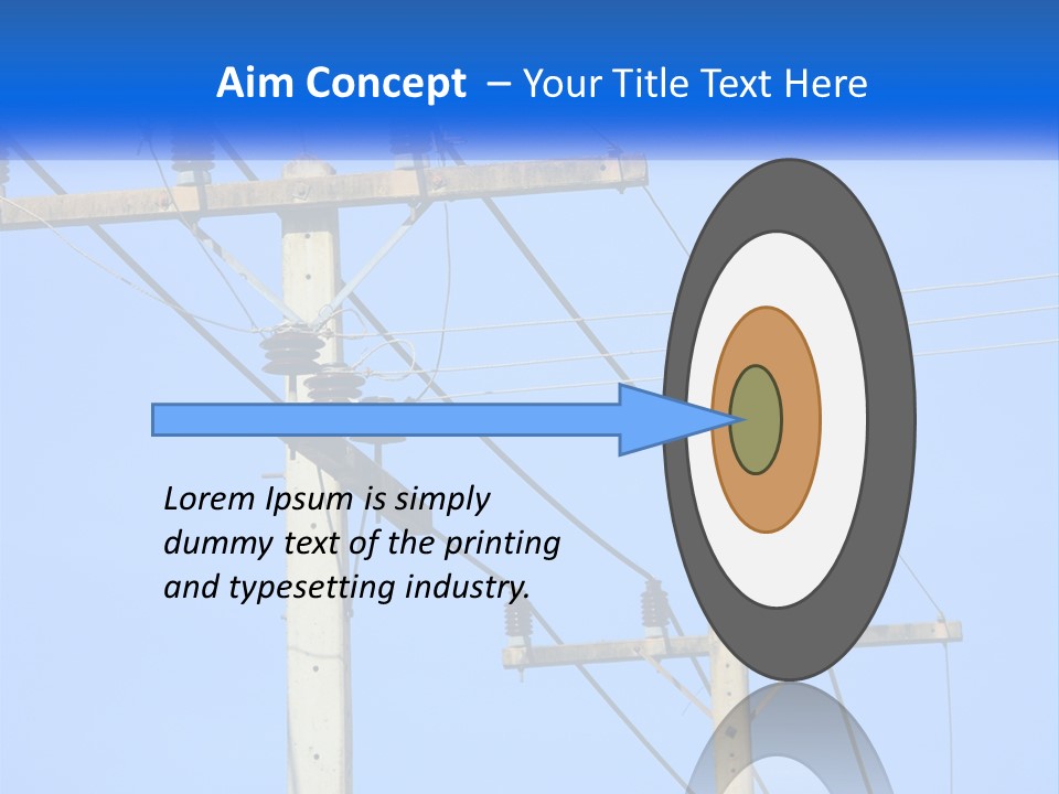 A Power Pole With Power Lines And A Blue Sky In The Background PowerPoint Template