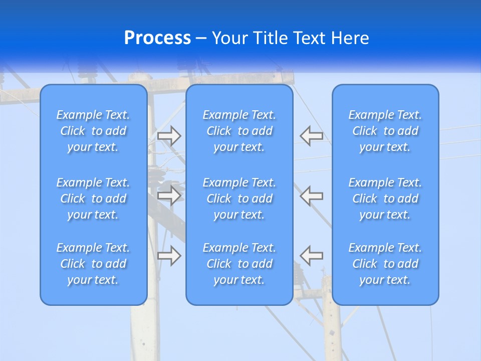 A Power Pole With Power Lines And A Blue Sky In The Background PowerPoint Template