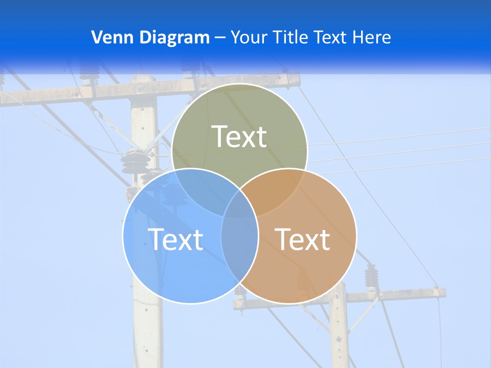 A Power Pole With Power Lines And A Blue Sky In The Background PowerPoint Template