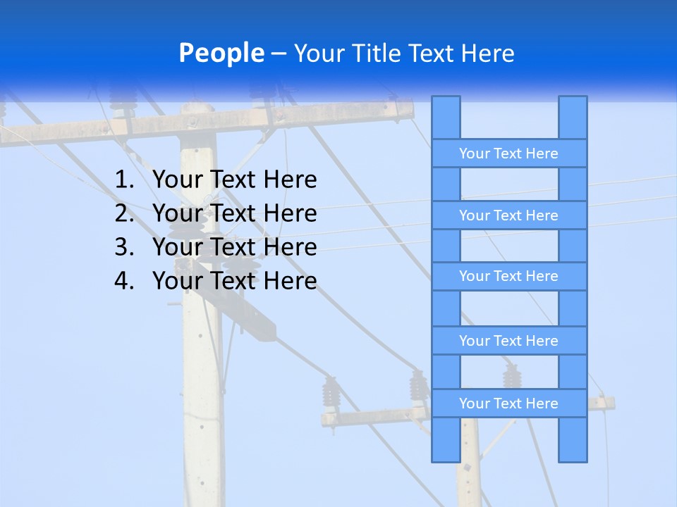 A Power Pole With Power Lines And A Blue Sky In The Background PowerPoint Template