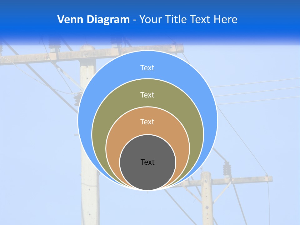 A Power Pole With Power Lines And A Blue Sky In The Background PowerPoint Template