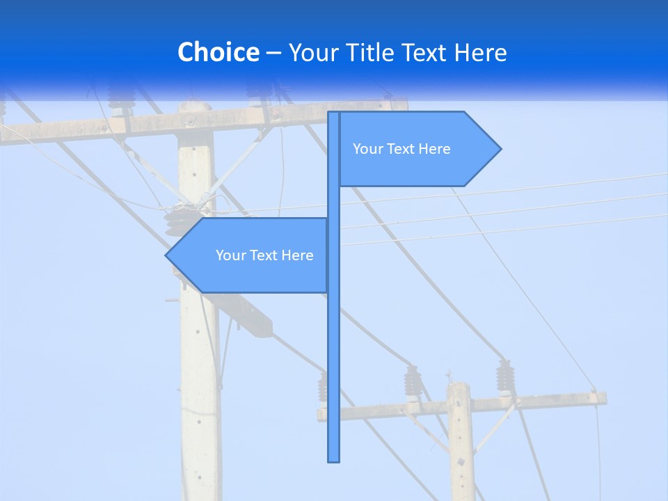 A Power Pole With Power Lines And A Blue Sky In The Background PowerPoint Template