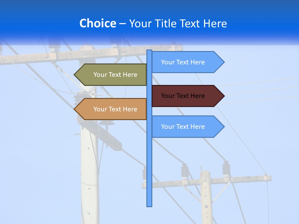 A Power Pole With Power Lines And A Blue Sky In The Background PowerPoint Template