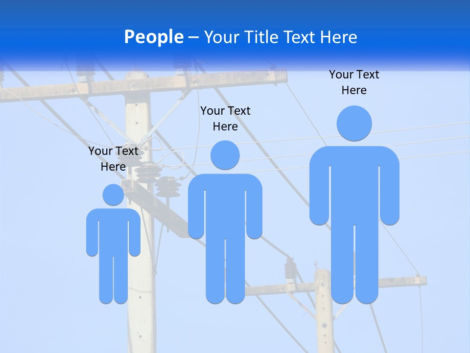 A Power Pole With Power Lines And A Blue Sky In The Background PowerPoint Template