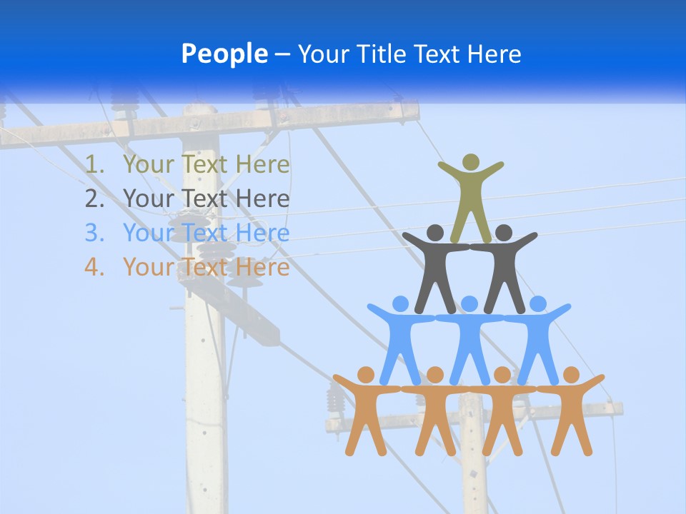 A Power Pole With Power Lines And A Blue Sky In The Background PowerPoint Template
