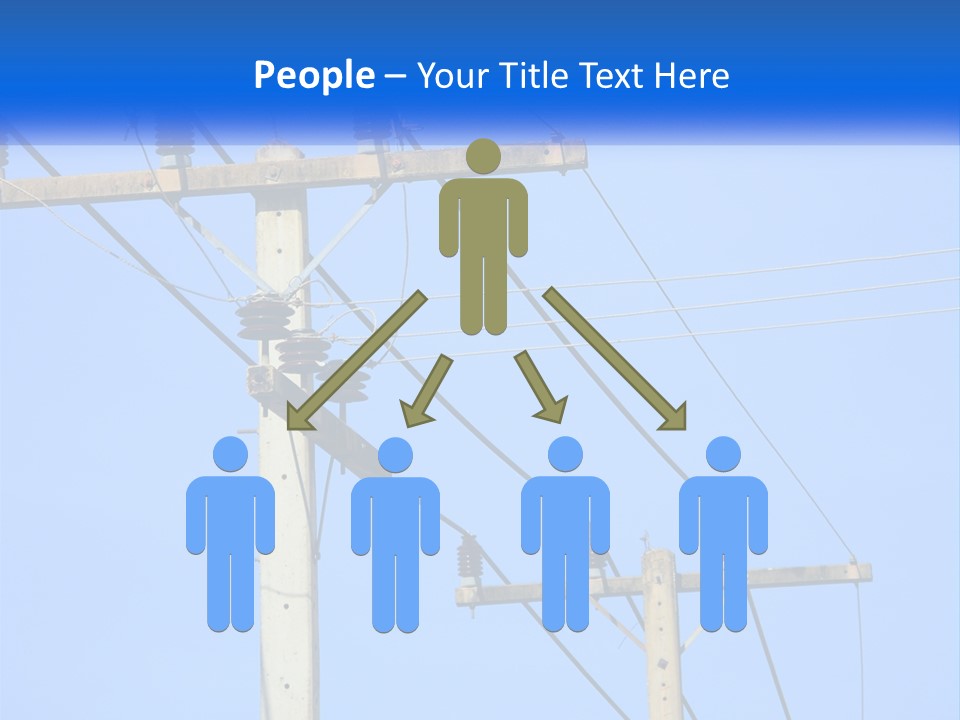 A Power Pole With Power Lines And A Blue Sky In The Background PowerPoint Template