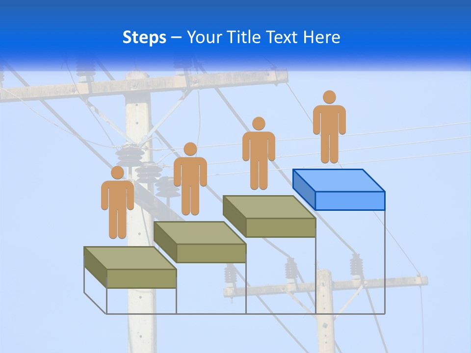 A Power Pole With Power Lines And A Blue Sky In The Background PowerPoint Template