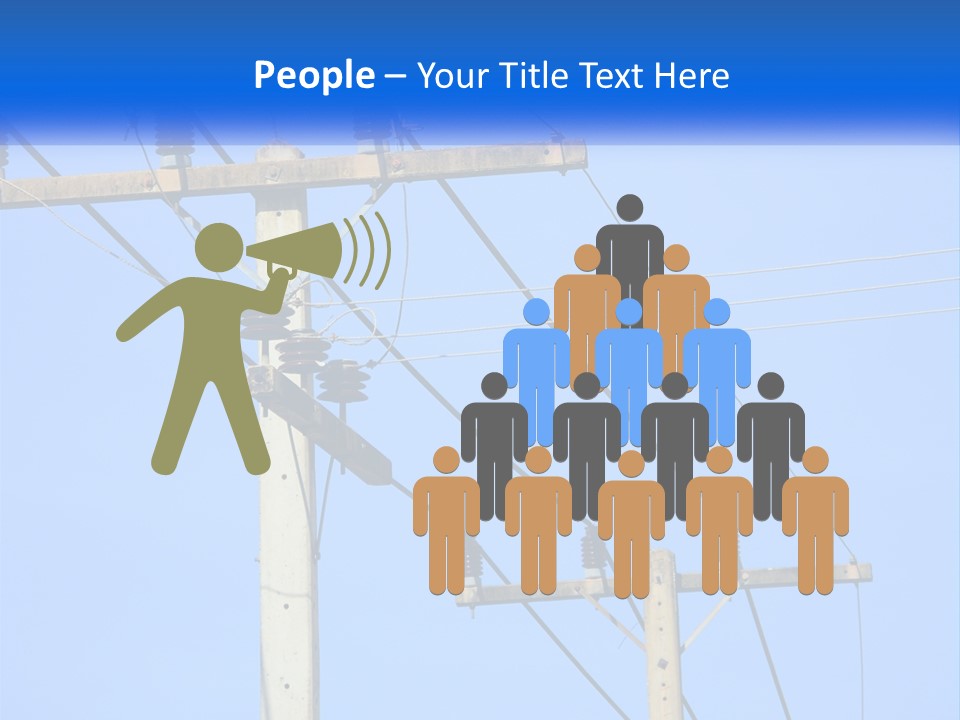 A Power Pole With Power Lines And A Blue Sky In The Background PowerPoint Template