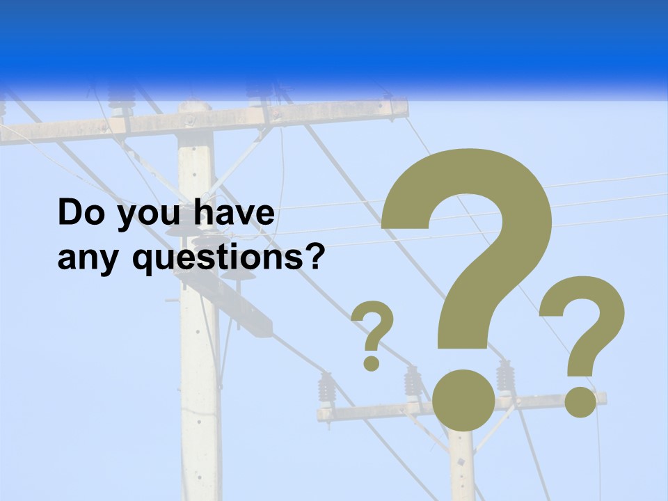 A Power Pole With Power Lines And A Blue Sky In The Background PowerPoint Template