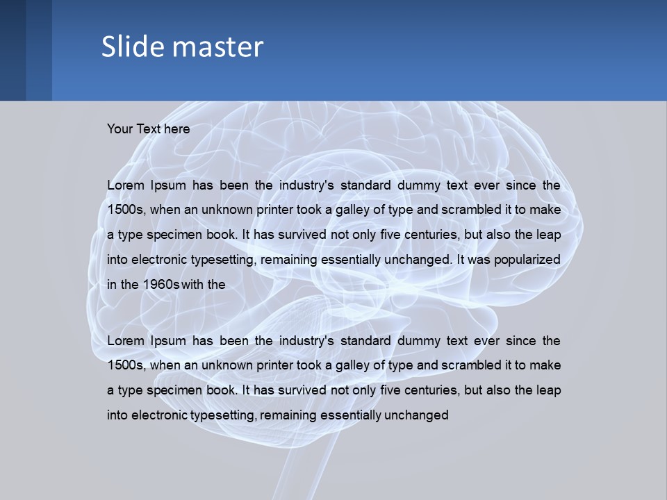 A Blue Brain Powerpoint Presentation Is Shown PowerPoint Template