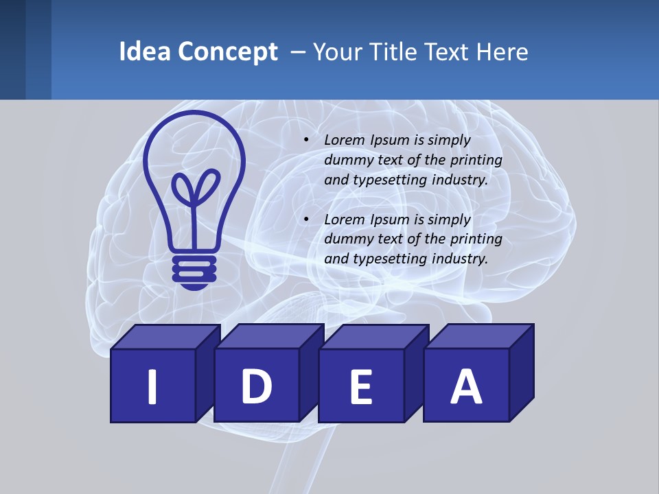 A Blue Brain Powerpoint Presentation Is Shown PowerPoint Template