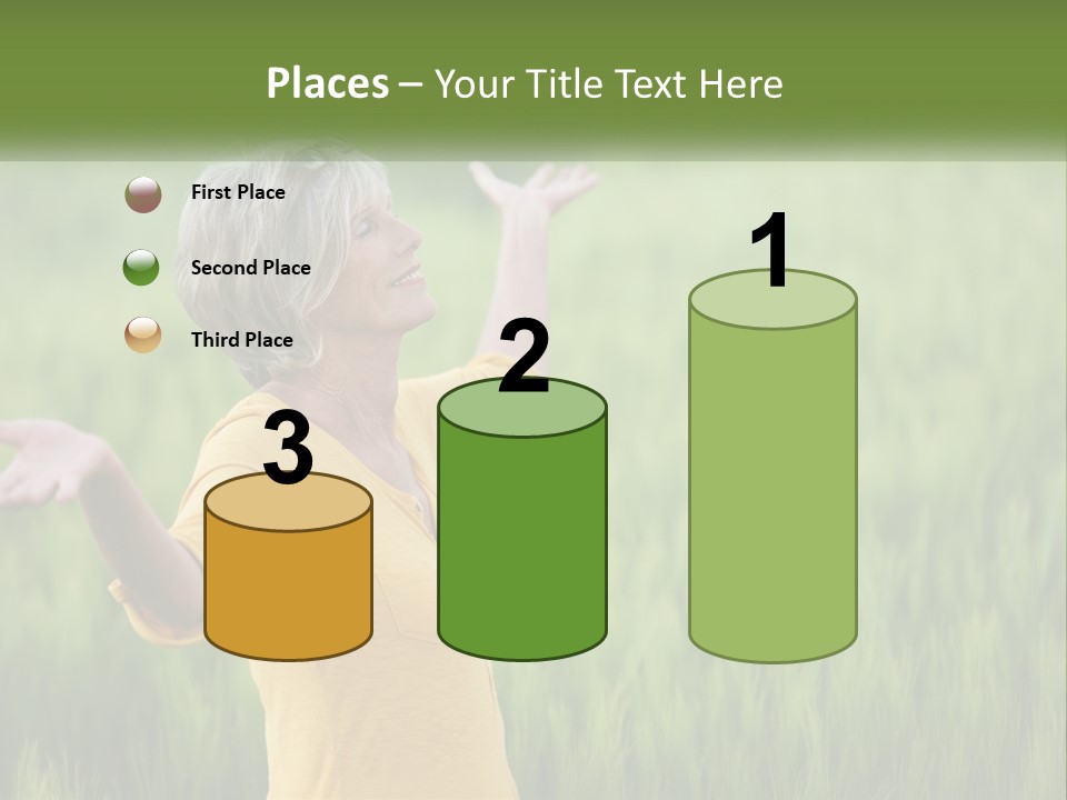 A Woman Standing In A Field Of Green Grass PowerPoint Template