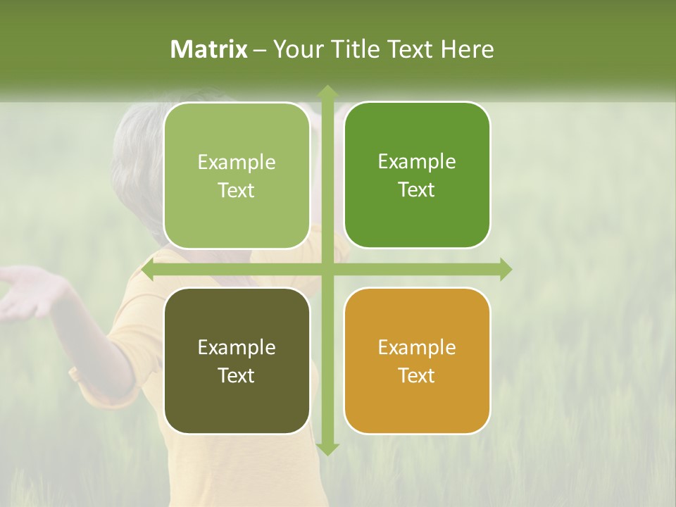 A Woman Standing In A Field Of Green Grass PowerPoint Template