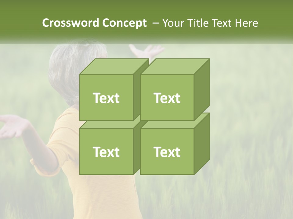 A Woman Standing In A Field Of Green Grass PowerPoint Template