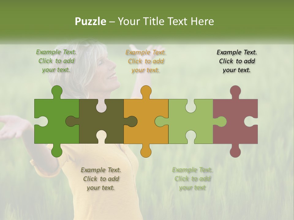 A Woman Standing In A Field Of Green Grass PowerPoint Template