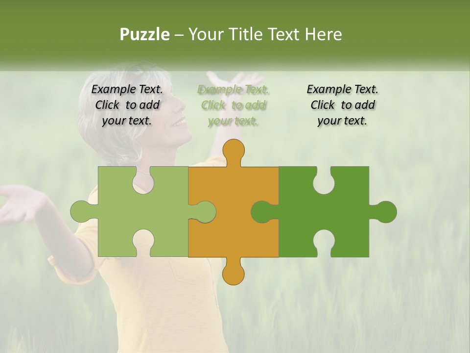 A Woman Standing In A Field Of Green Grass PowerPoint Template