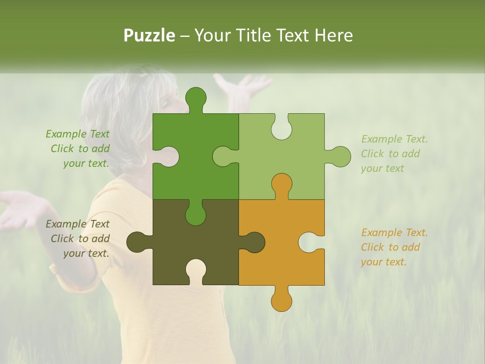 A Woman Standing In A Field Of Green Grass PowerPoint Template