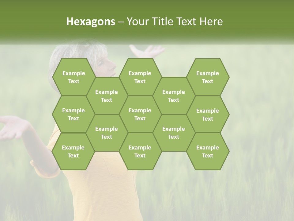 A Woman Standing In A Field Of Green Grass PowerPoint Template