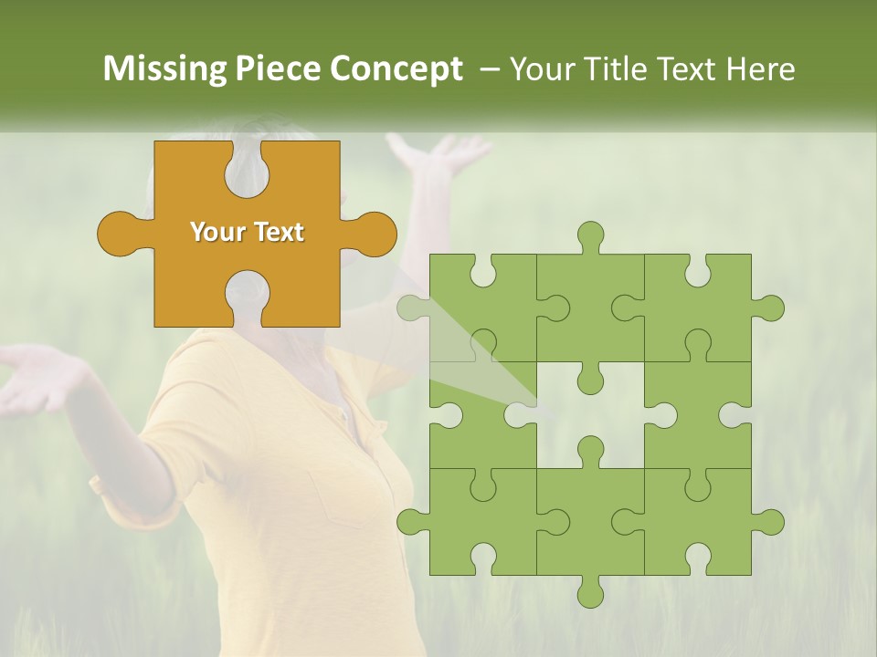 A Woman Standing In A Field Of Green Grass PowerPoint Template