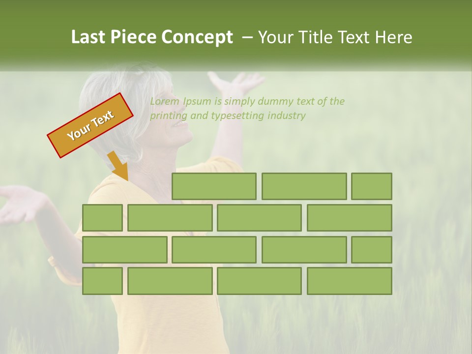 A Woman Standing In A Field Of Green Grass PowerPoint Template