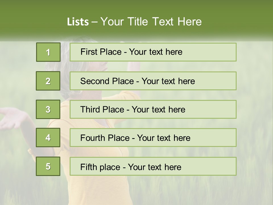 A Woman Standing In A Field Of Green Grass PowerPoint Template