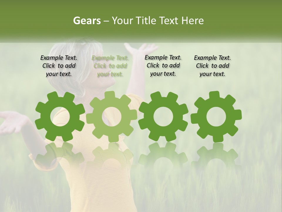 A Woman Standing In A Field Of Green Grass PowerPoint Template