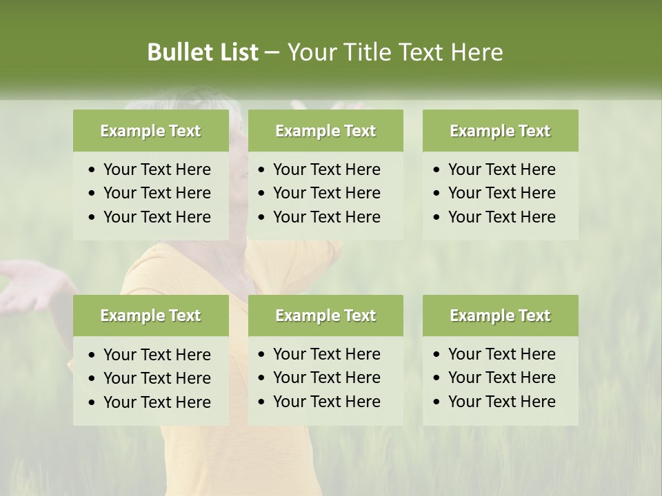 A Woman Standing In A Field Of Green Grass PowerPoint Template