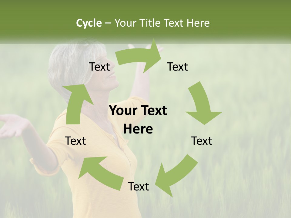 A Woman Standing In A Field Of Green Grass PowerPoint Template