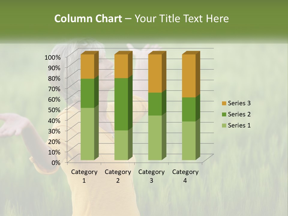 A Woman Standing In A Field Of Green Grass PowerPoint Template