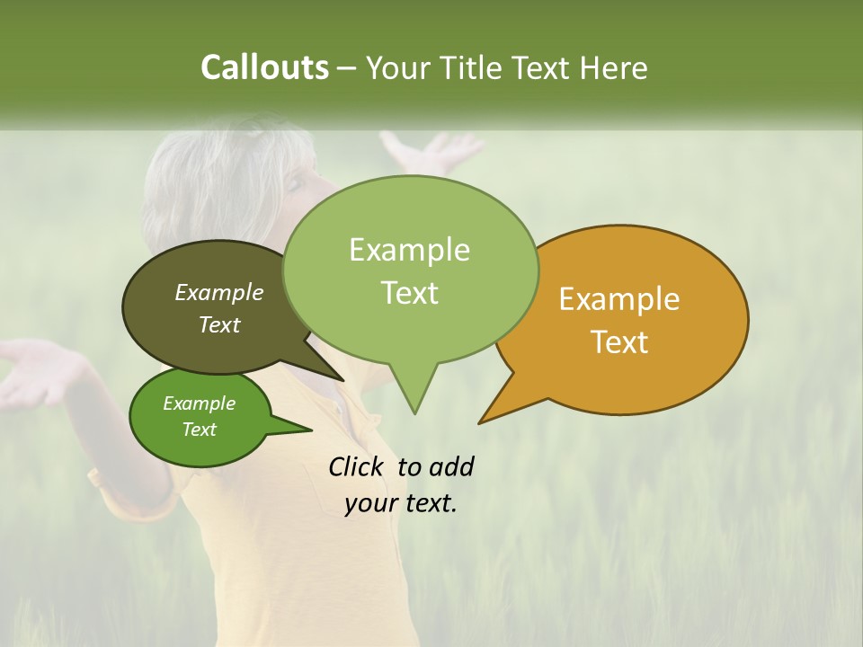A Woman Standing In A Field Of Green Grass PowerPoint Template