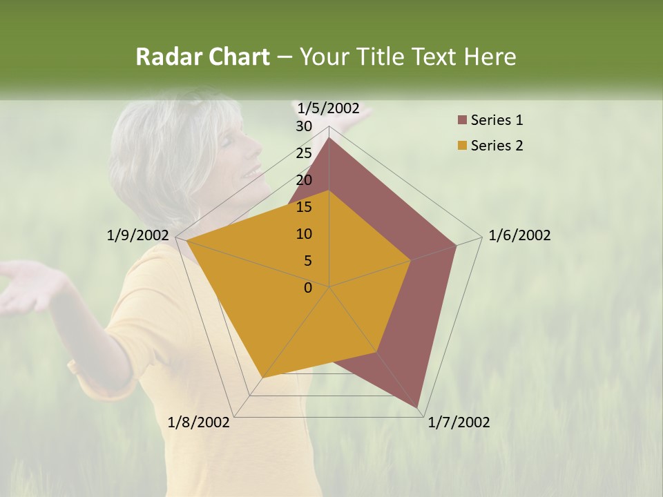 A Woman Standing In A Field Of Green Grass PowerPoint Template