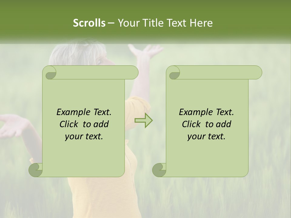 A Woman Standing In A Field Of Green Grass PowerPoint Template