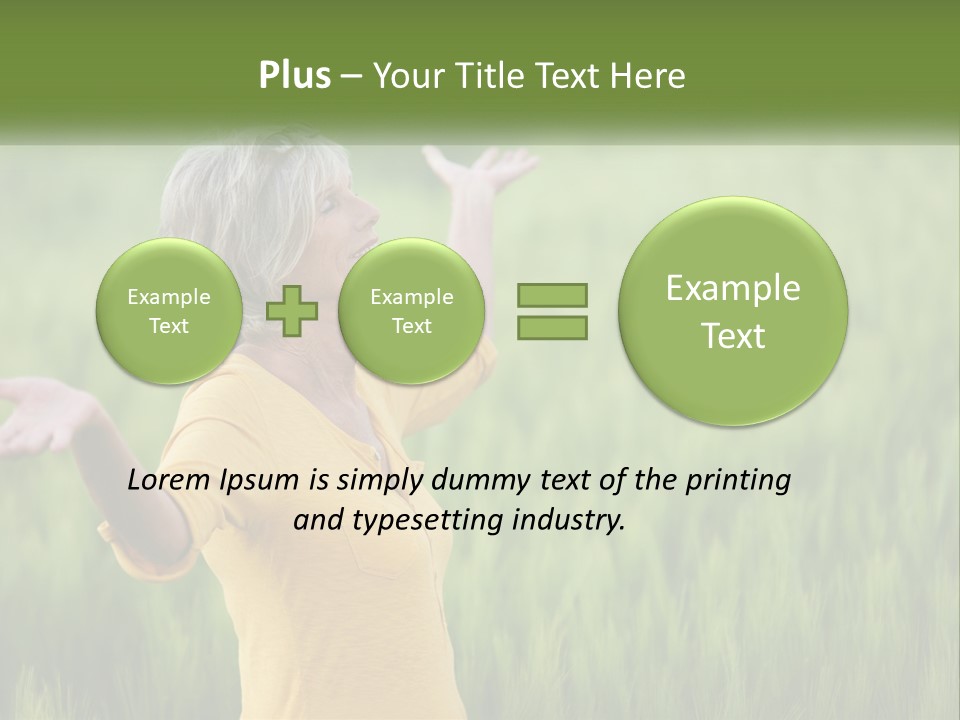 A Woman Standing In A Field Of Green Grass PowerPoint Template