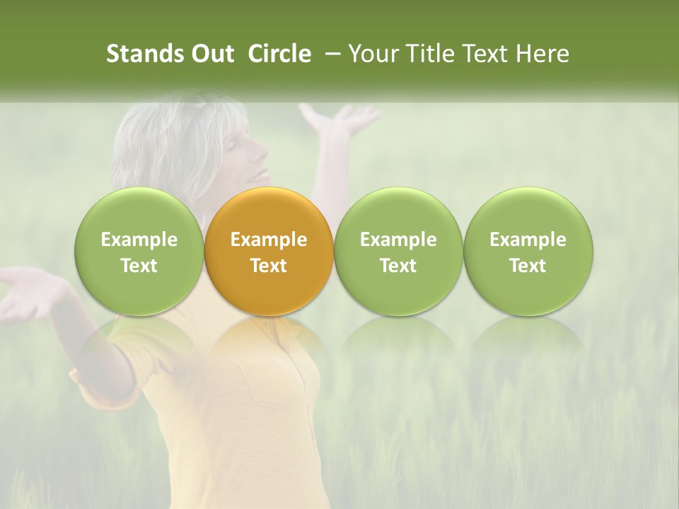 A Woman Standing In A Field Of Green Grass PowerPoint Template