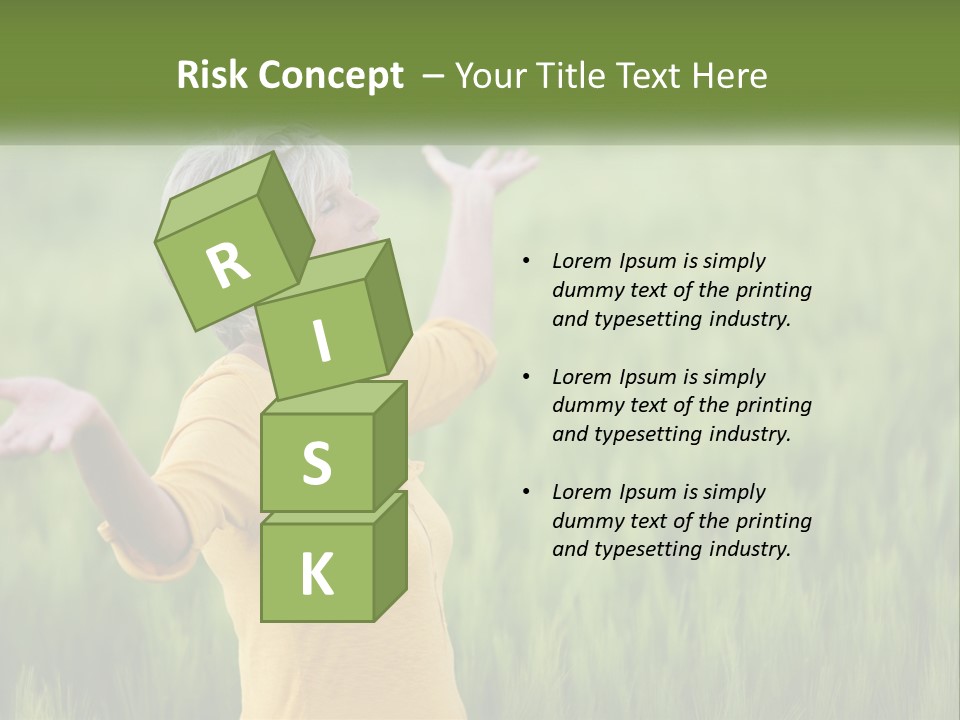 A Woman Standing In A Field Of Green Grass PowerPoint Template
