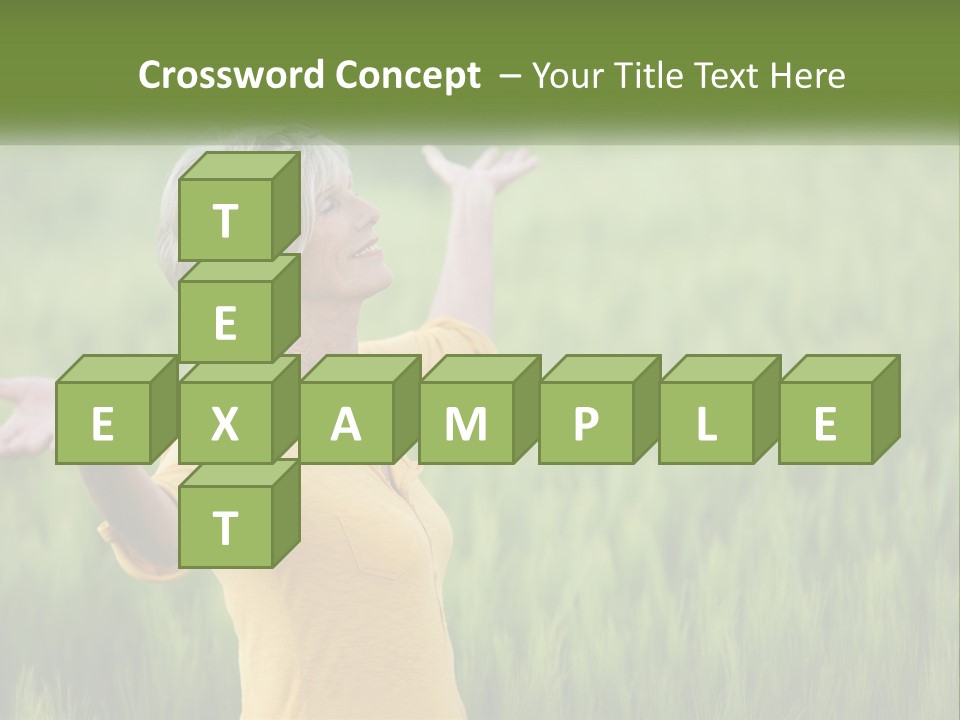 A Woman Standing In A Field Of Green Grass PowerPoint Template