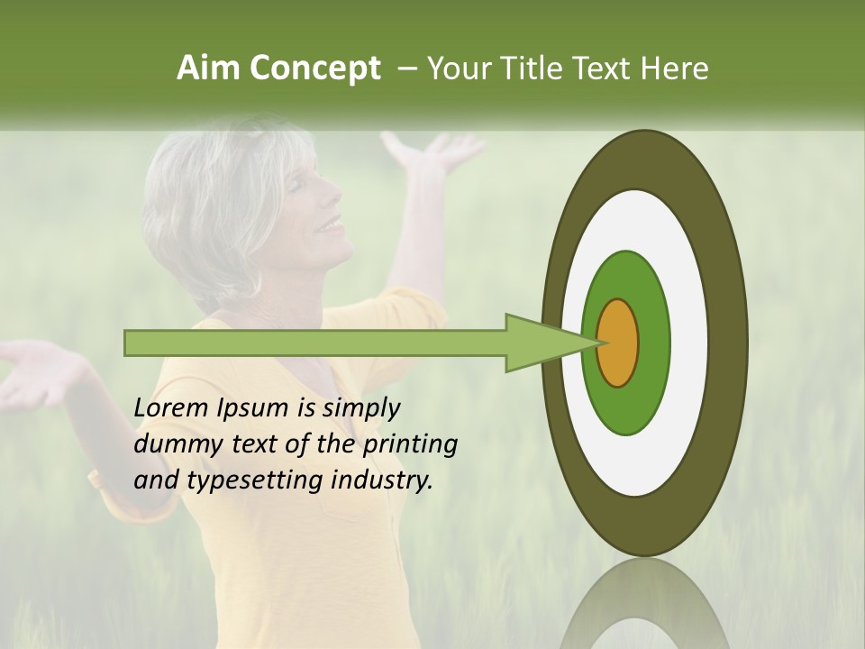 A Woman Standing In A Field Of Green Grass PowerPoint Template