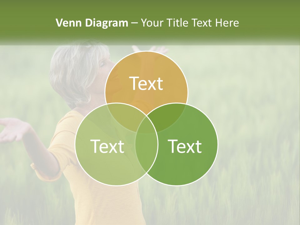 A Woman Standing In A Field Of Green Grass PowerPoint Template